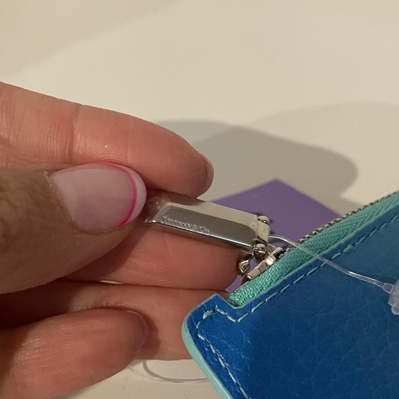 NEW Tiffany & Co. Teal ombré Leather wallet Pouch - Picture 4 of 6